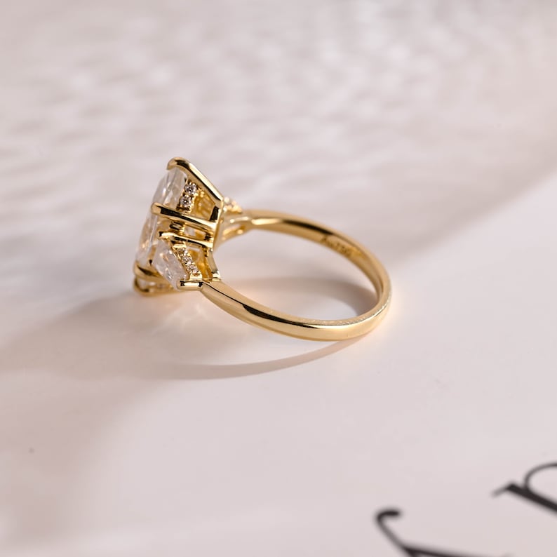 2.0 CT Marquise Three Stone Moissanite Engagement Ring
