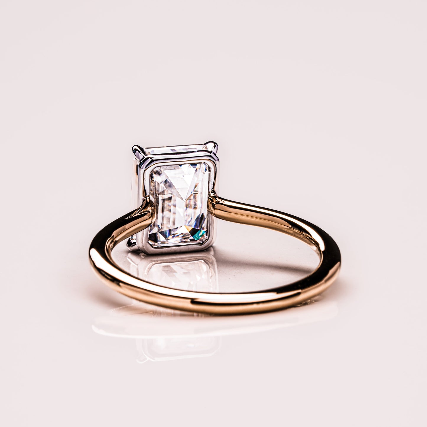 2.3 CT Emerald Solitaire Moissanite Engagement Ring