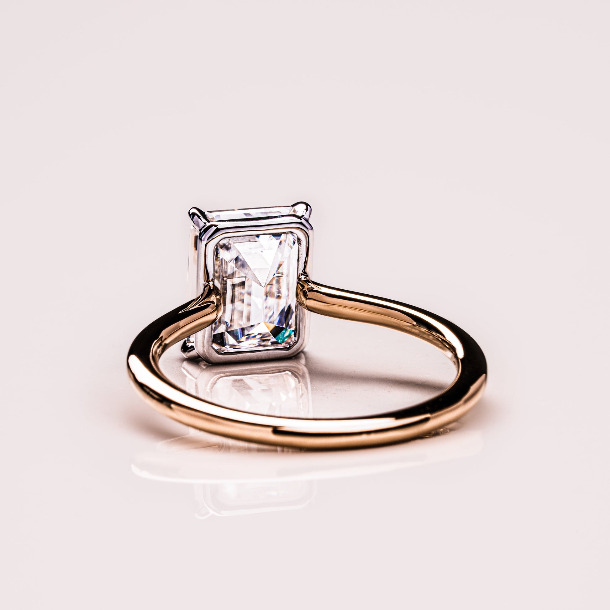2.3 CT Emerald Solitaire Moissanite Engagement Ring