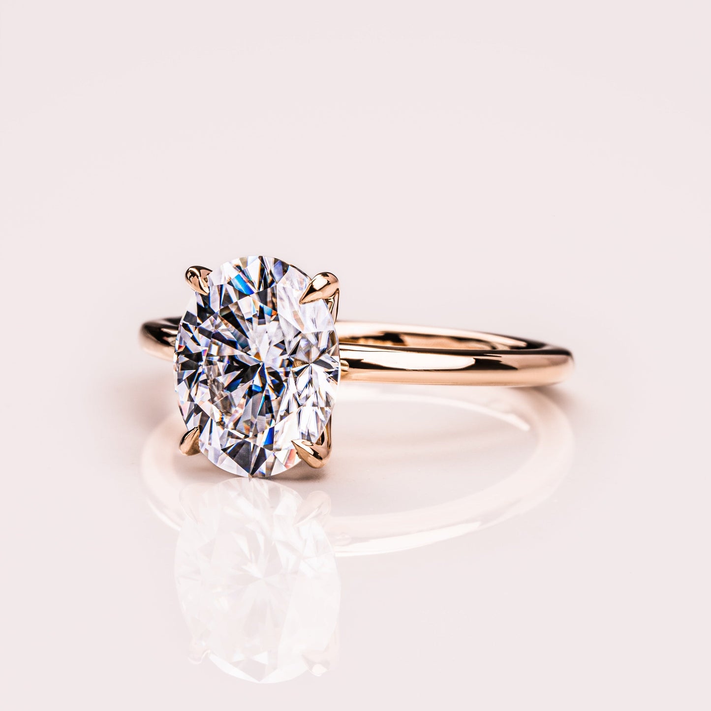 1.91 CT Oval Solitaire Moissanite Engagement Ring