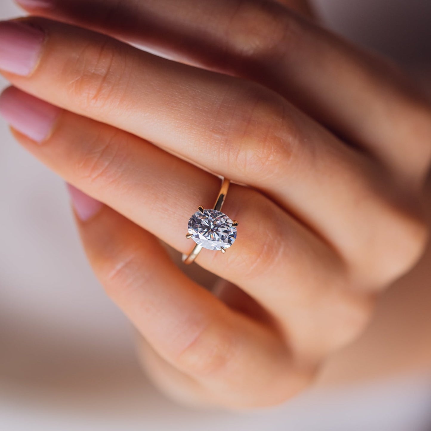 1.91 CT Oval Solitaire Moissanite Engagement Ring