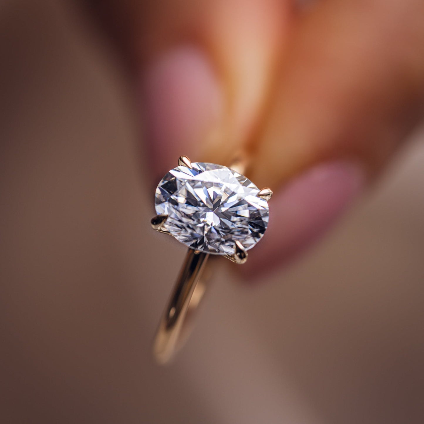 1.91 CT Oval Solitaire Moissanite Engagement Ring