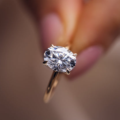 1.91 CT Oval Solitaire Moissanite Engagement Ring