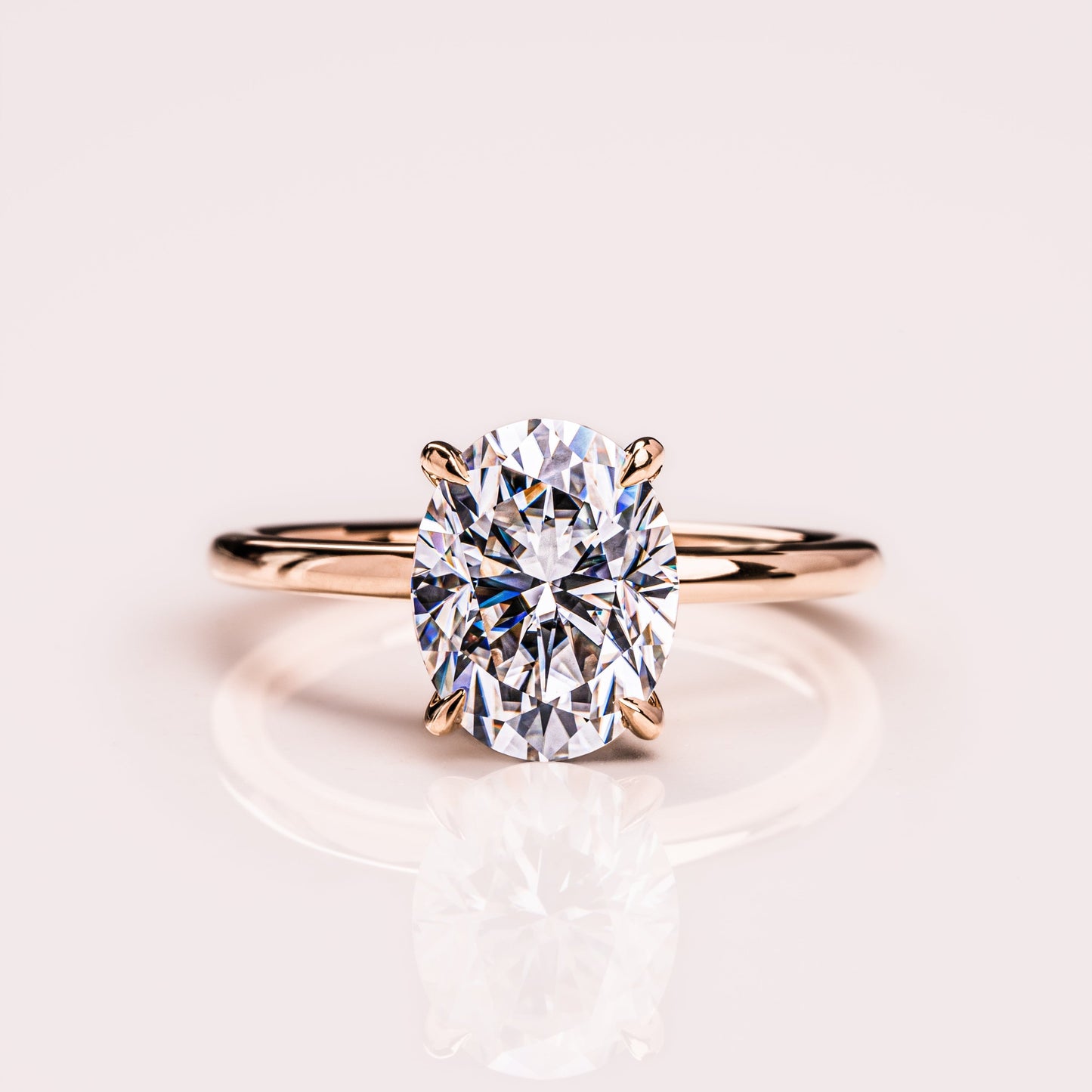 1.91 CT Oval Solitaire Moissanite Engagement Ring