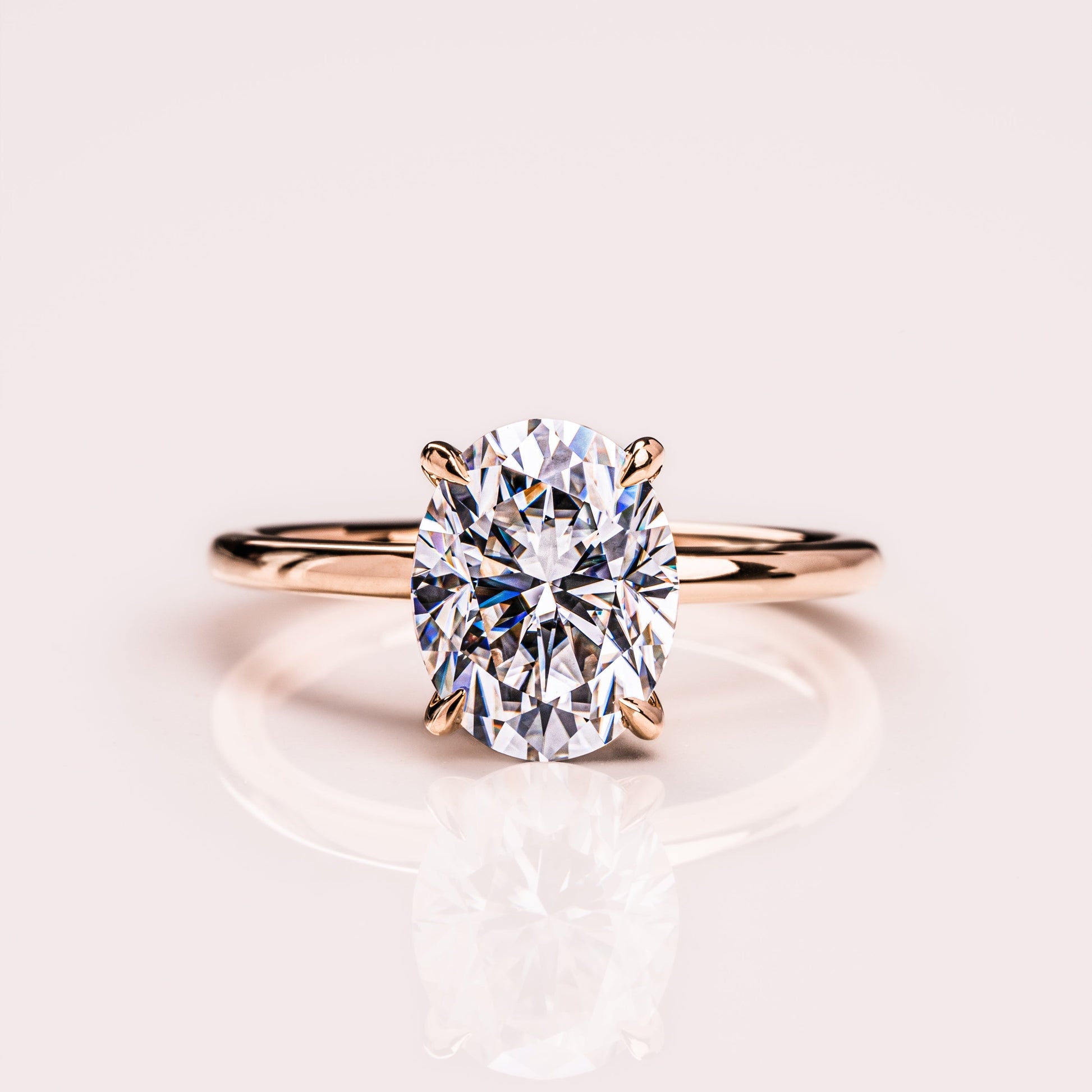 1.91 CT Oval Solitaire Moissanite Engagement Ring