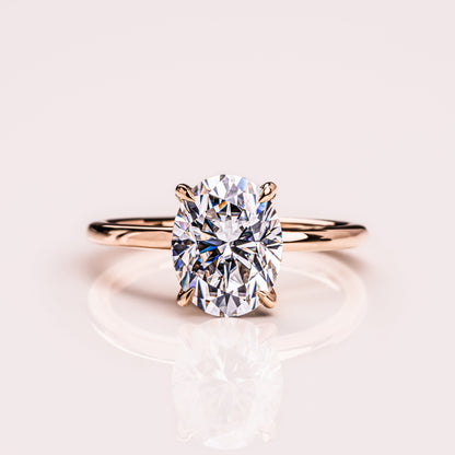 1.91 CT Oval Solitaire Moissanite Engagement Ring