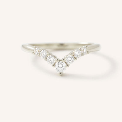 0.18 TCW Round Curved Moissanite Wedding Band
