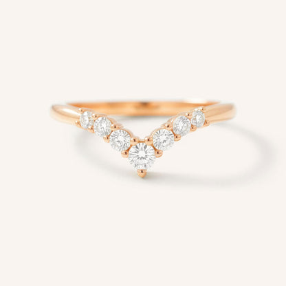 0.18 TCW Round Curved Moissanite Wedding Band