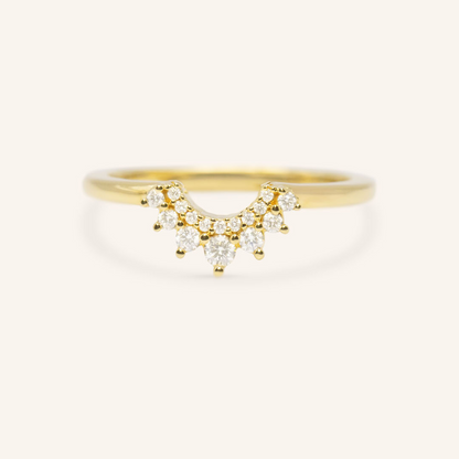 0.153 TCW Round Curved Moissanite Wedding Band