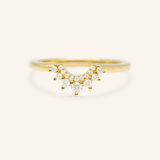 0.153 TCW Round Curved Moissanite Wedding Band