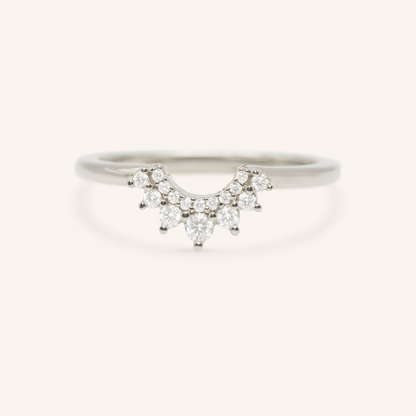 0.153 TCW Round Curved Moissanite Wedding Band