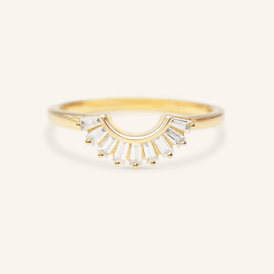 0.26 TCW Baguette Curved Moissanite Wedding Band