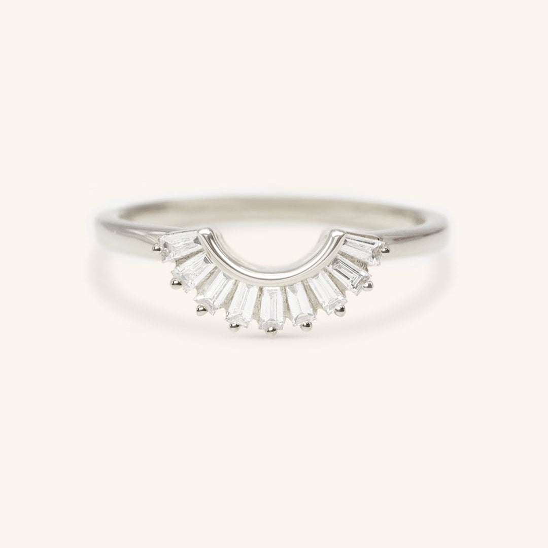 0.26 TCW Baguette Curved Moissanite Wedding Band