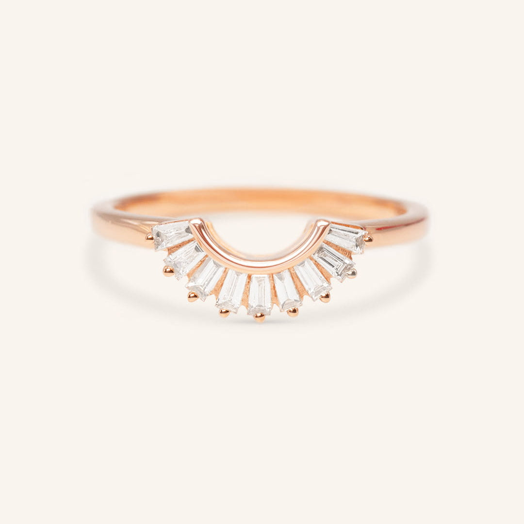 0.26 TCW Baguette Curved Moissanite Wedding Band