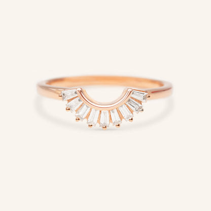 0.26 TCW Baguette Curved Moissanite Wedding Band