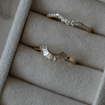 0.26 TCW Baguette Curved Moissanite Wedding Band