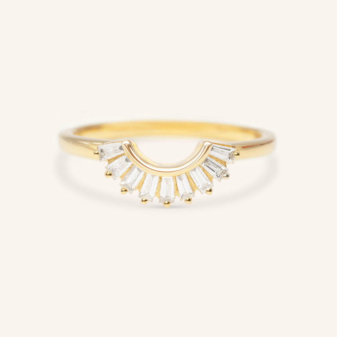 0.26 TCW Baguette Curved Moissanite Wedding Band