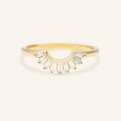 0.26 TCW Baguette Curved Moissanite Wedding Band