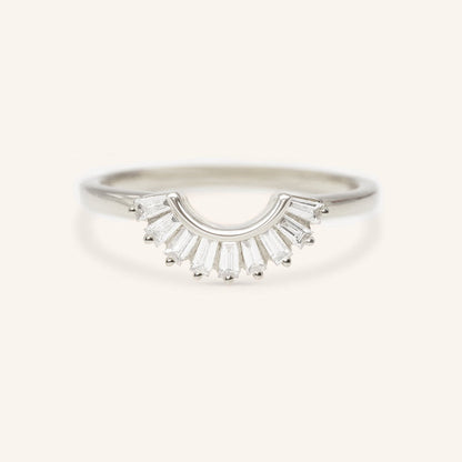 0.26 TCW Baguette Curved Moissanite Wedding Band