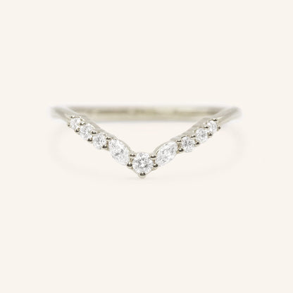 0.23 TCW Round Curved Moissanite Wedding Band