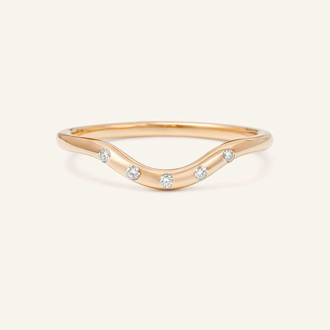 0.01 TCW Round Flush Setting Moissanite Wedding Band