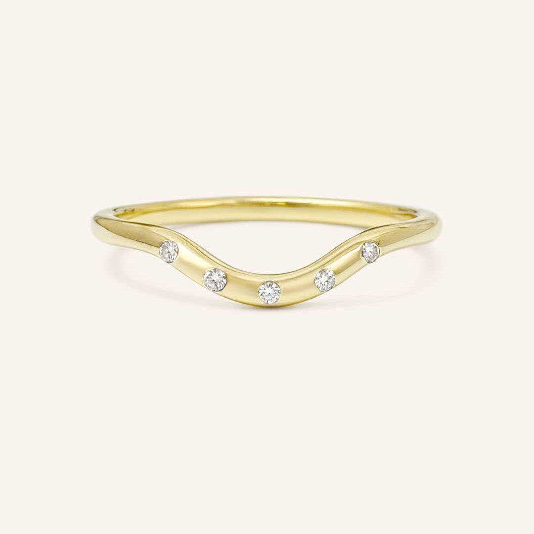 0.01 TCW Round Flush Setting Moissanite Wedding Band
