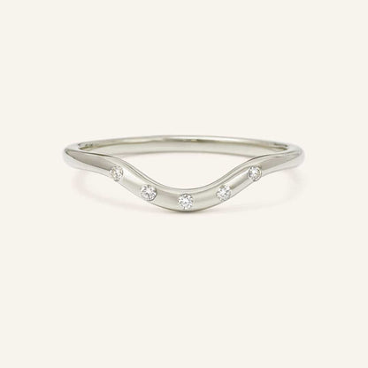 0.01 TCW Round Flush Setting Moissanite Wedding Band