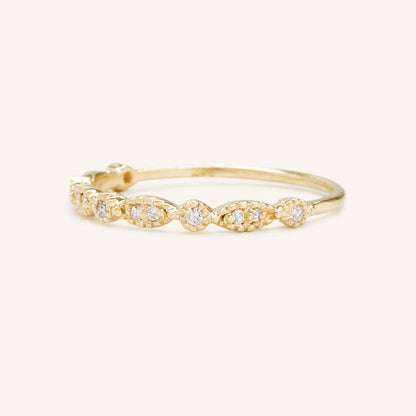 0.08 TCW Round Milgrain Moissanite Wedding Band