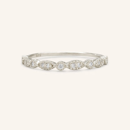 0.08 TCW Round Milgrain Moissanite Wedding Band