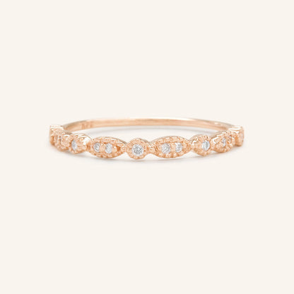 0.08 TCW Round Milgrain Moissanite Wedding Band