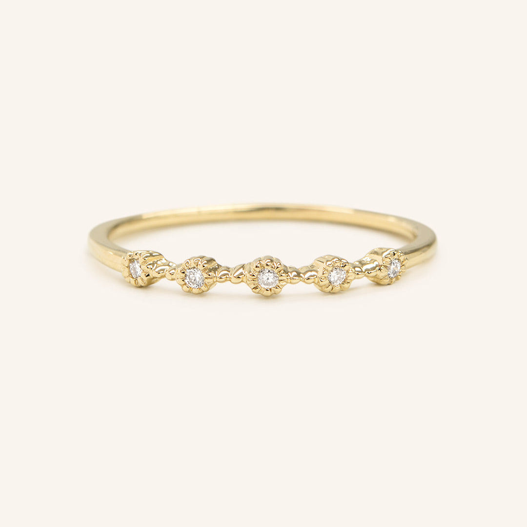 0.12 TCW Round Milgrain Moissanite Wedding Band