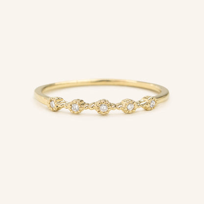 0.12 TCW Round Milgrain Moissanite Wedding Band