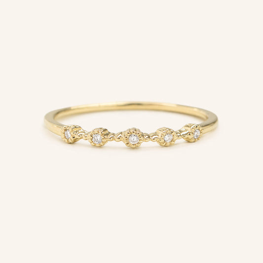 0.12 TCW Round Milgrain Moissanite Wedding Band