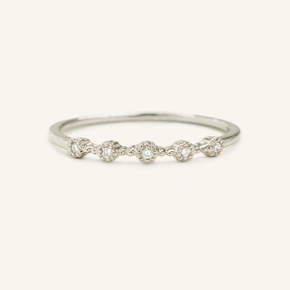 0.12 TCW Round Milgrain Moissanite Wedding Band