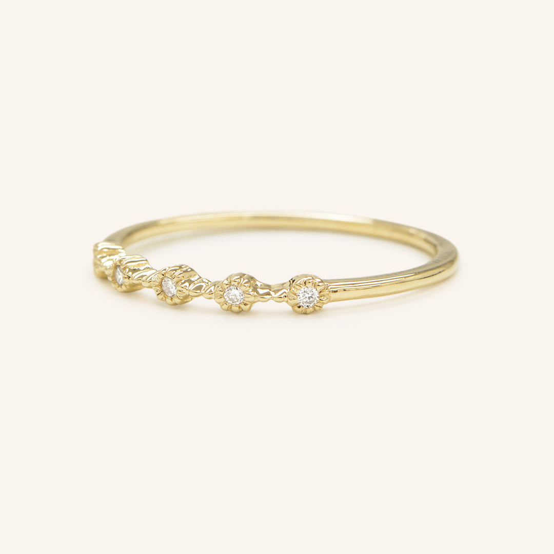 0.12 TCW Round Milgrain Moissanite Wedding Band