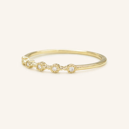 0.12 TCW Round Milgrain Moissanite Wedding Band