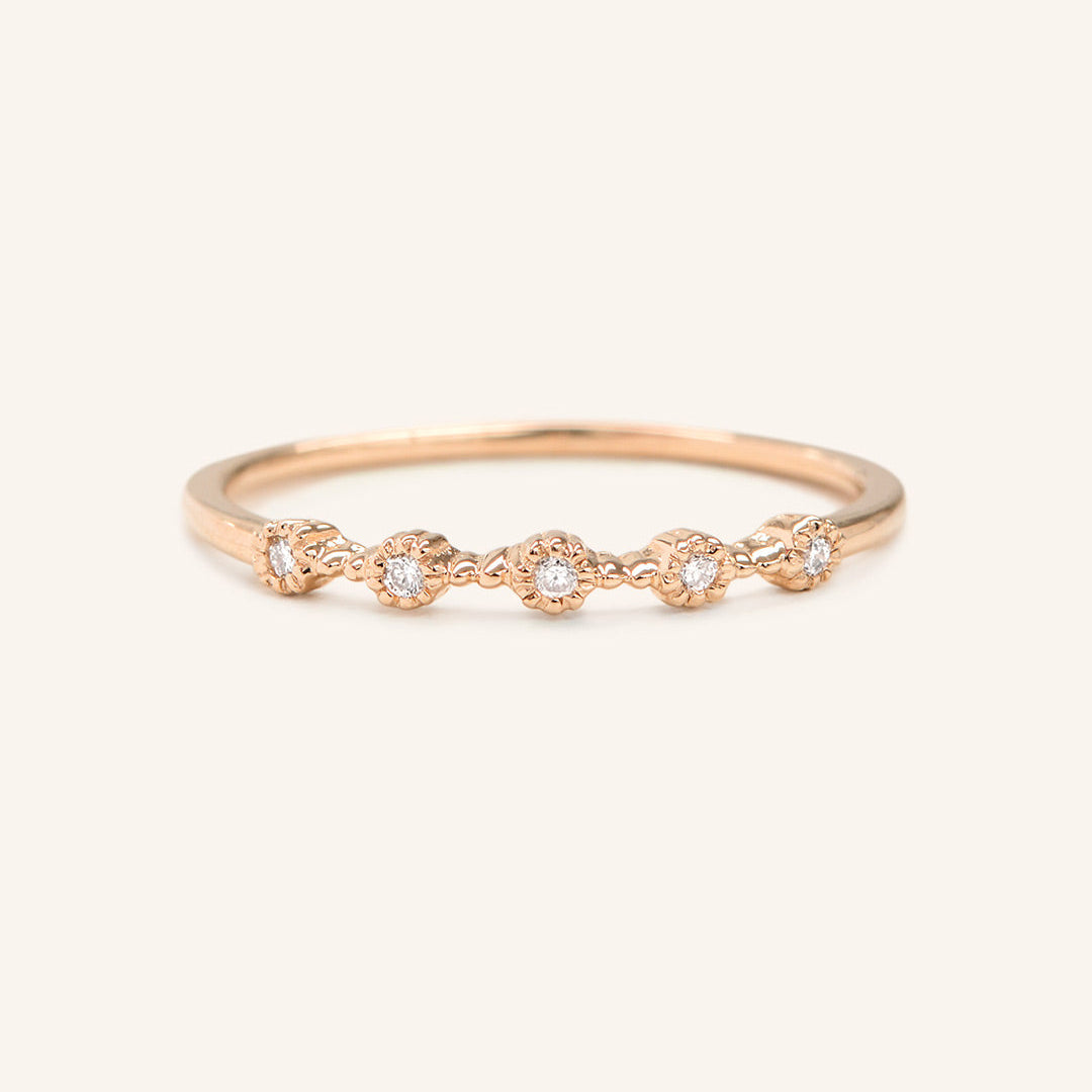 0.12 TCW Round Milgrain Moissanite Wedding Band
