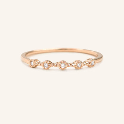 0.12 TCW Round Milgrain Moissanite Wedding Band