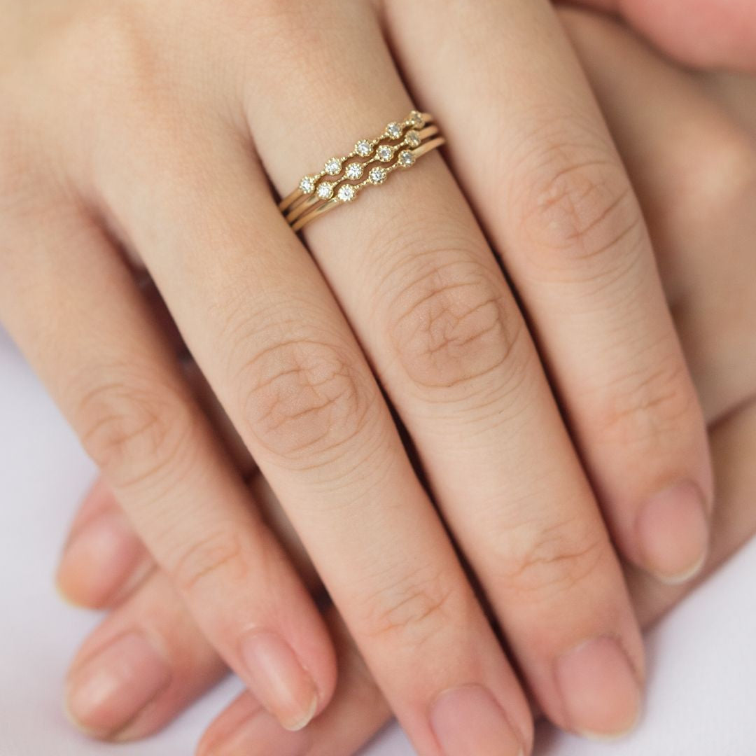 0.12 TCW Round Milgrain Moissanite Wedding Band