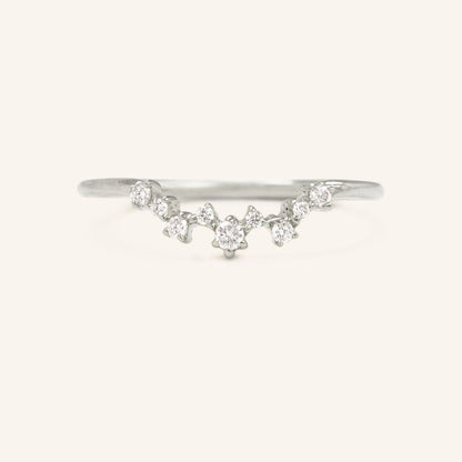 0.10 TCW Round Curved Moissanite Wedding Band
