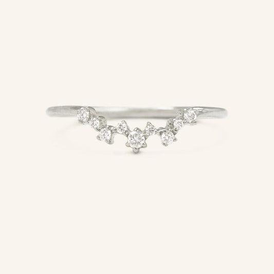0.10 TCW Round Curved Moissanite Wedding Band