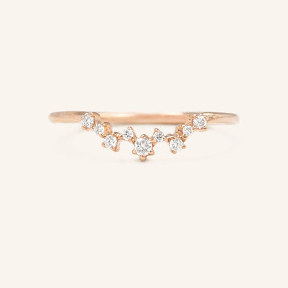 0.10 TCW Round Curved Moissanite Wedding Band