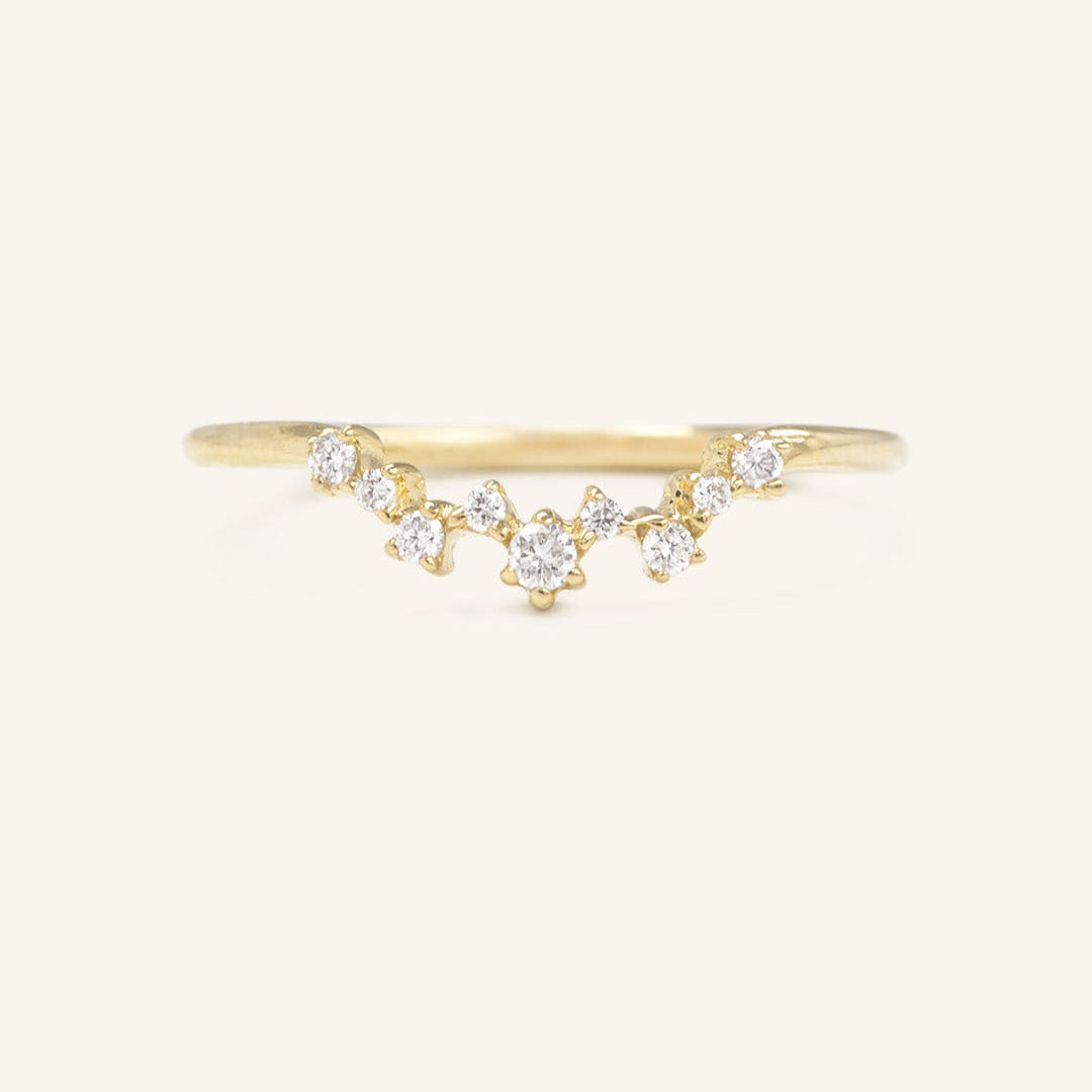 0.10 TCW Round Curved Moissanite Wedding Band