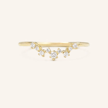 0.10 TCW Round Curved Moissanite Wedding Band