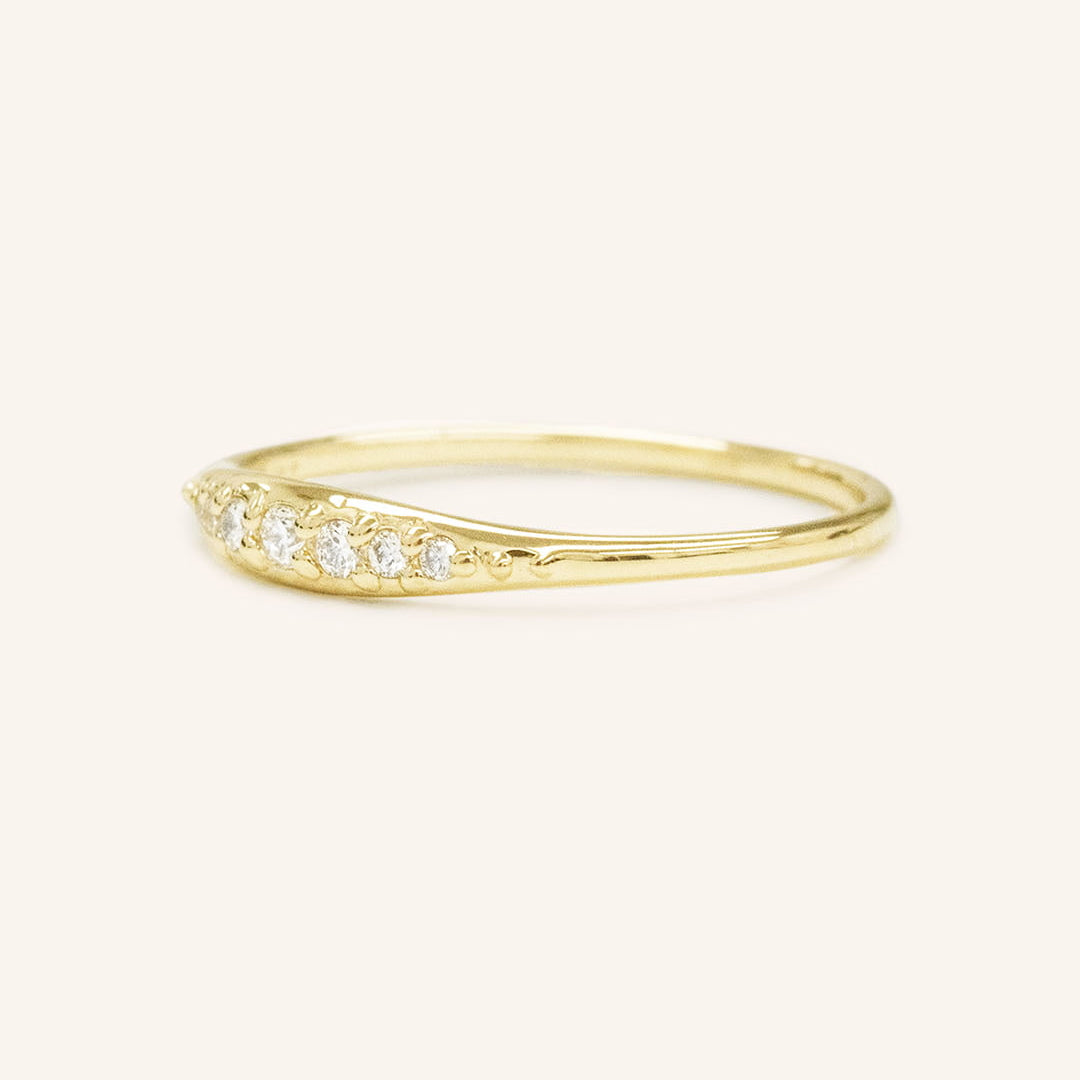0.09 TCW Round Curved Moissanite Wedding Band