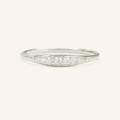 0.09 TCW Round Curved Moissanite Wedding Band