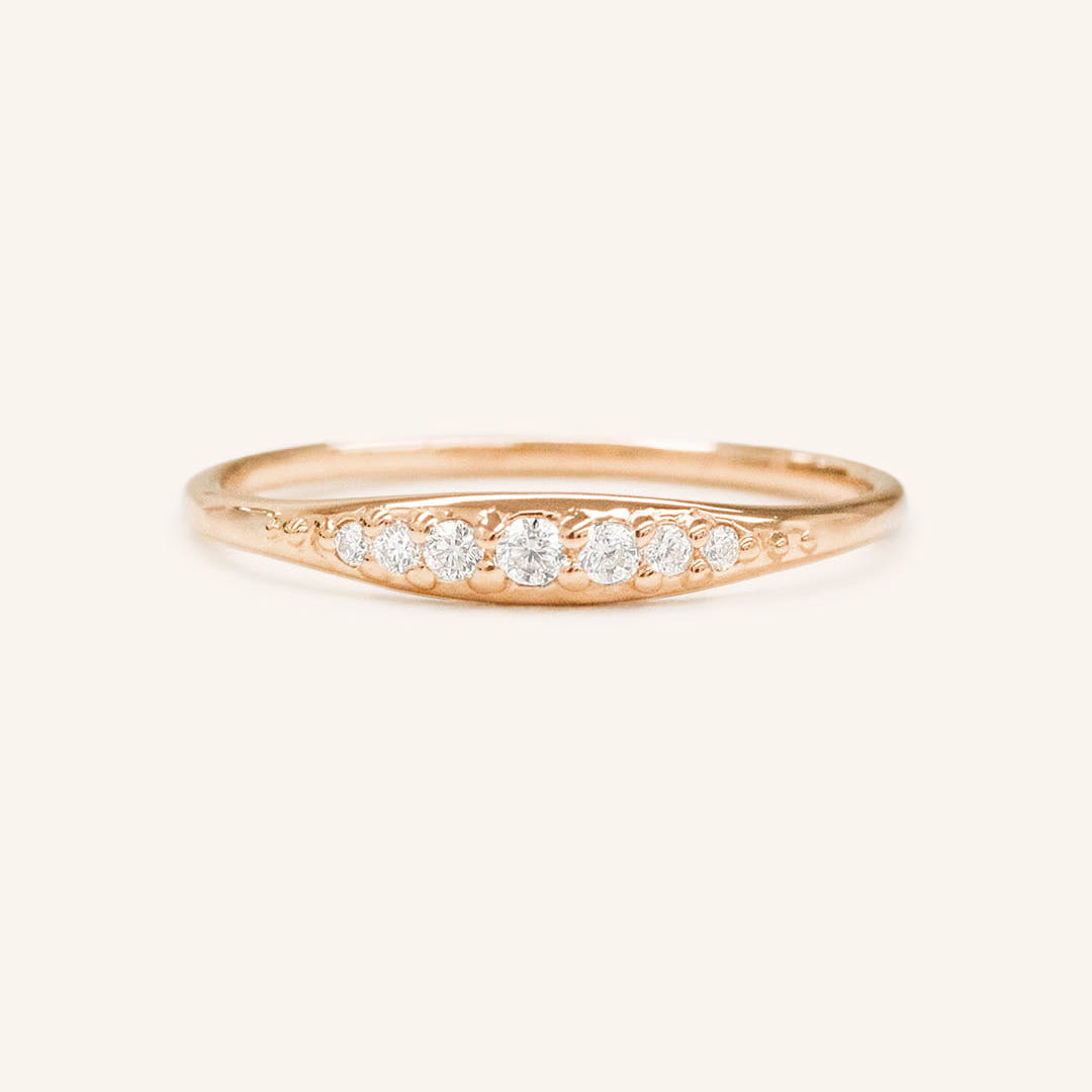 0.09 TCW Round Curved Moissanite Wedding Band