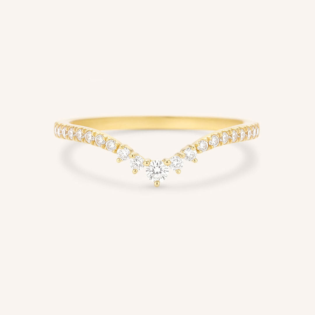 1.35 TCW Round Curved Moissanite Wedding Band