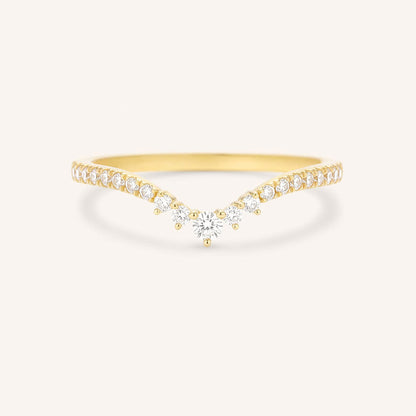 1.35 TCW Round Curved Moissanite Wedding Band