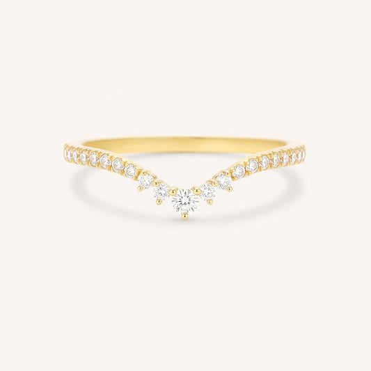 1.35 TCW Round Curved Moissanite Wedding Band